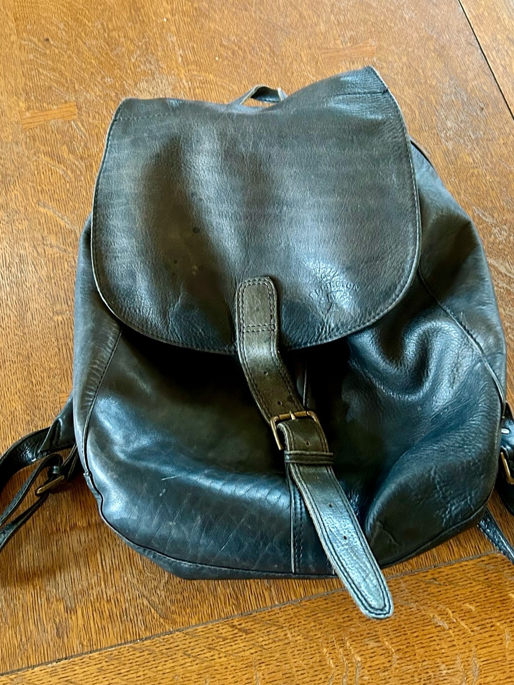 Vintage 1990s Ellington Black Leather Rucksack Backpack Soft Glove Leather